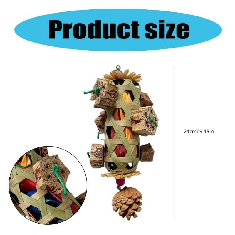 Pet Bird Chew Toy Natural Cornhusk Pinecone for Cockatiel Conure Cockatoos Teeth Grinding Toy for Cage Bird parrot toy bird toy