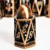 DnD Metal Dice Set - Hollow Bullet Design Zinc Alloy 7pc Dice, Antique Copper RPG Dice Set for Dungeons and Dragons 2