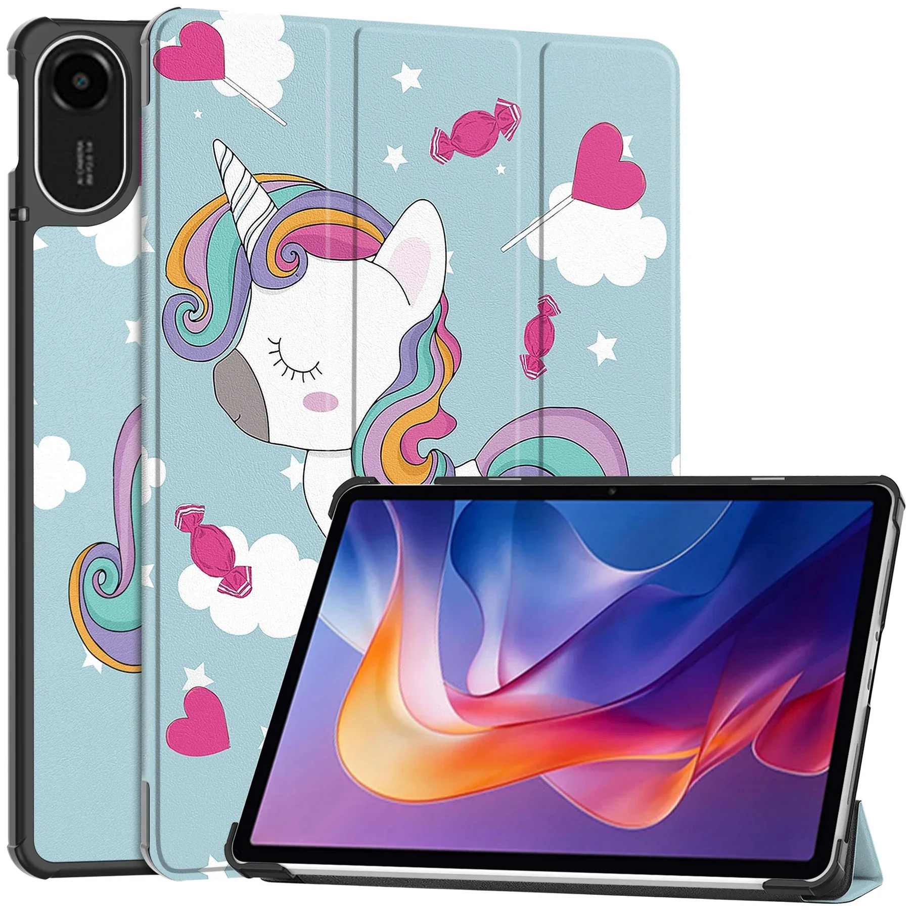 Premium Tri-Fold PU Leather Stand Cover with Auto Wake Function