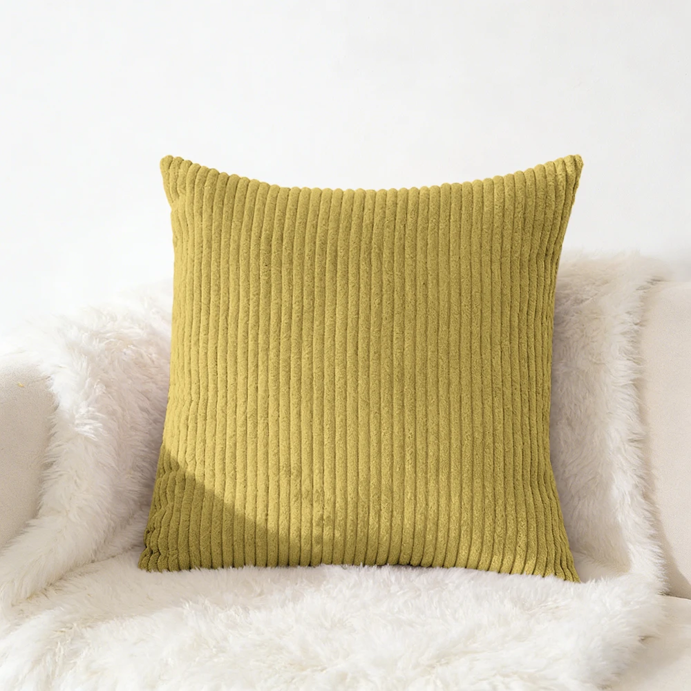70x70 65x65Large Size Corduroy Pillow Cover Soft Plush Flannel Cushion Cover Fluffy Couch Pillow Case for Sofa Living Room Decor 5