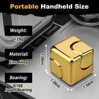 Alloy Cube Spinner Fingertip Gyroscope Fidget Anti Stress Toys Adult Office Home Travel Portable Stress Relief Toys Xmas Gifts 3