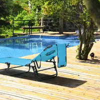 Chaise longue de plage avec trou pour le visage et coussin amovible - Chaise longue portable pour piscine et plage avec design pour se repose-tout-en-seuil et coussin 6