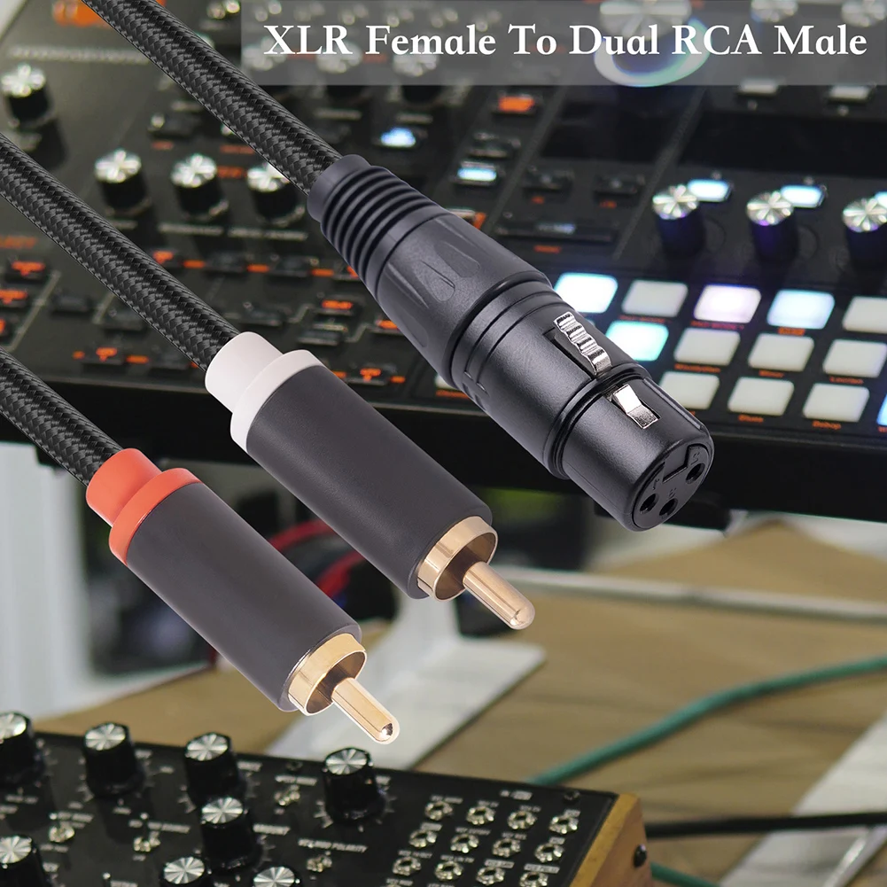 Stereo Audio Cable Anti-interference XLR Female To Dual RCA Male Audio Cable Accessories for Mixer Power Amplifier Mic