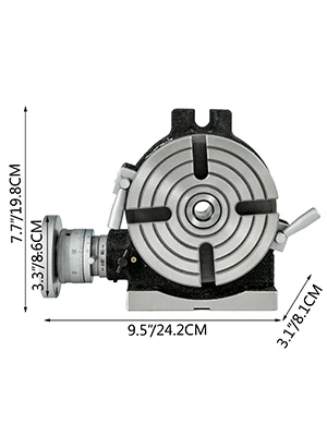 SIHAO 4/6 Zoll Horizontaler Vertikaler Drehtisch MT-2 4-Schlitz mit Indexier- und Teilungsplatten-Set Professionelles Zubehör für Fräsmaschinen – Detail 10
