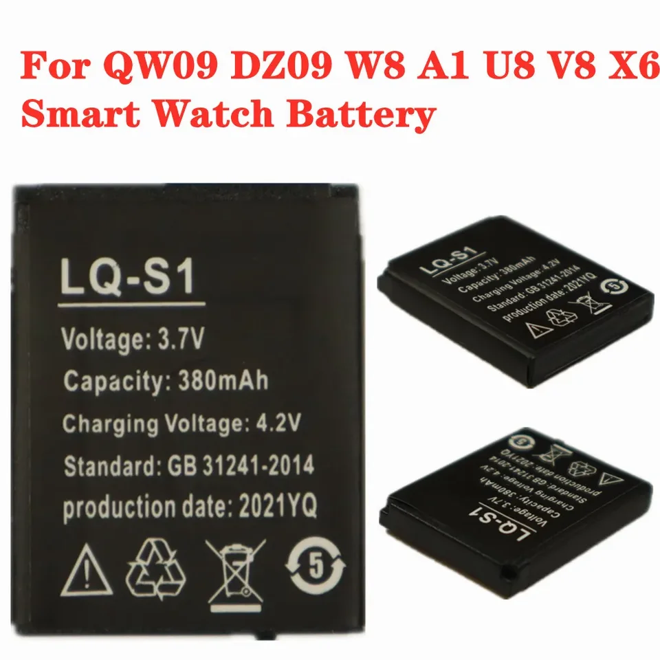 Vhbw Batteria 380mAh Compatibile Con Smartwatch DZ-09, GT08 E QN01 – Li-Polymer 3,7V - 3