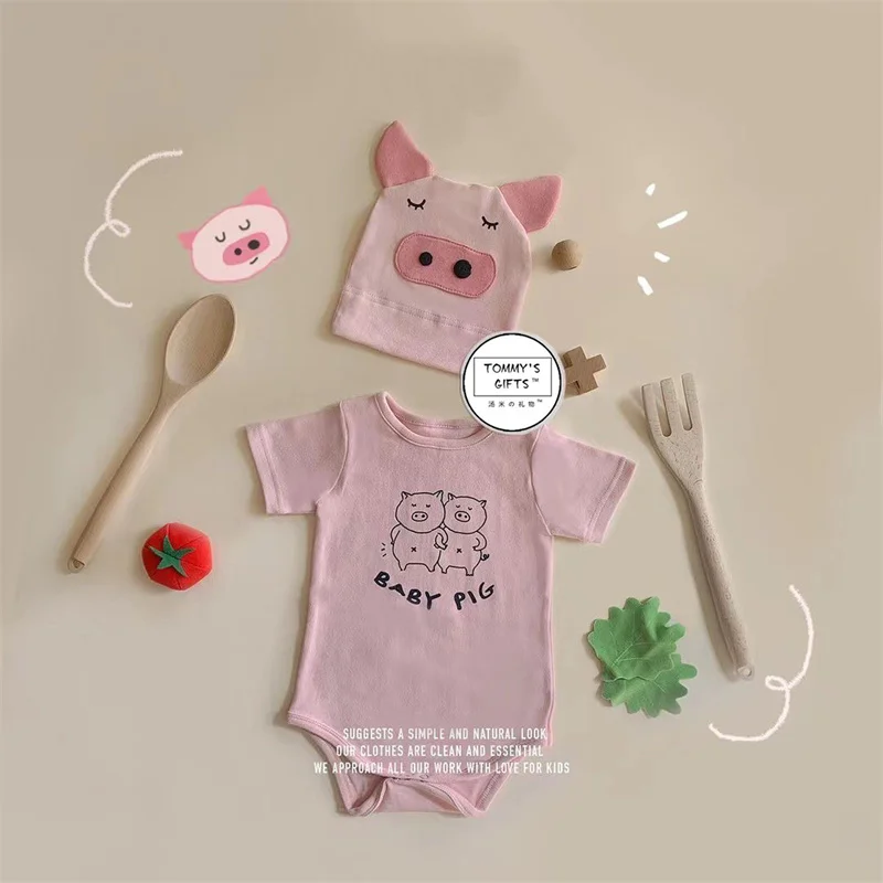 2023 coreano infantil do bebê meninos menina bodysuit roupas kawaii porco  engraçado modelo de manga curta geral macacão bebê recém-nascido macacões -  AliExpress