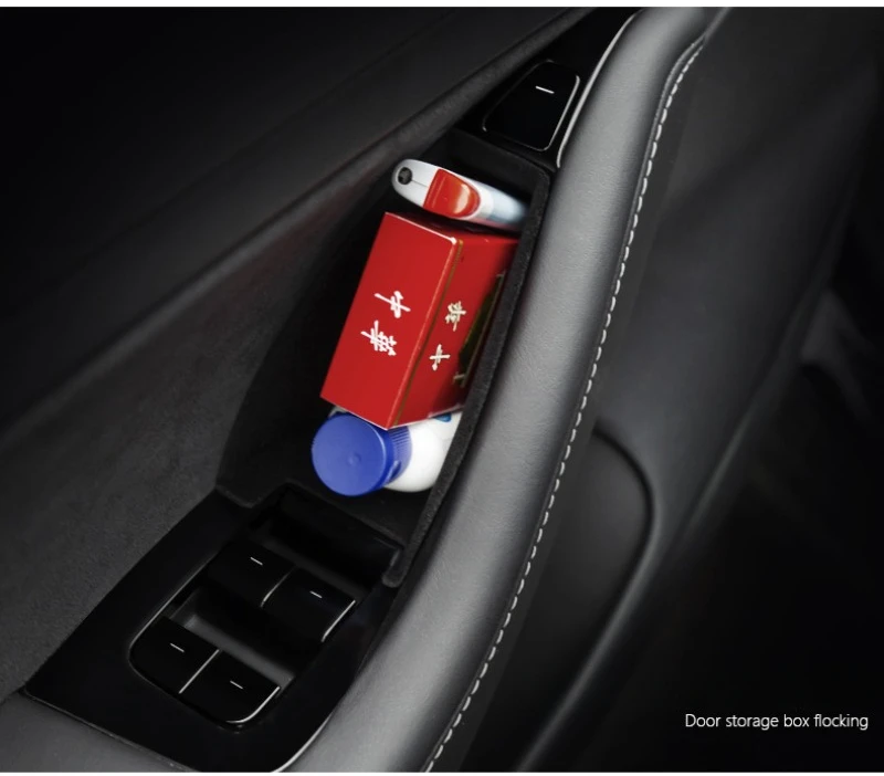 For Tesla Model 3/3 Highland Y/Y Juniper Car Side Door Handle Storage Box ABS/Fl