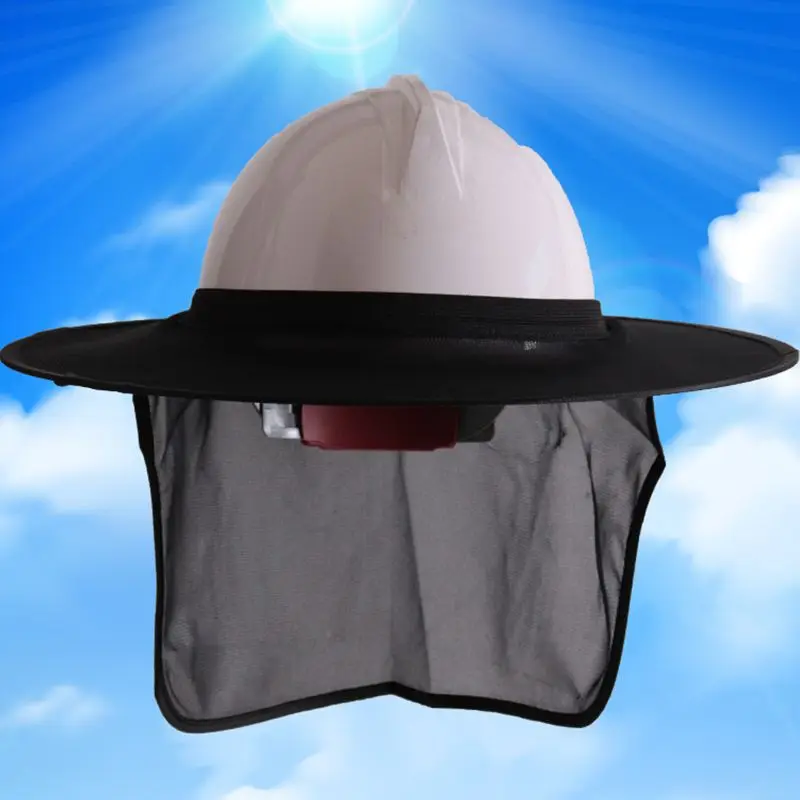 Hard Hat Sun Shield, Full Brim Mesh Neck Sun Shade Protector High