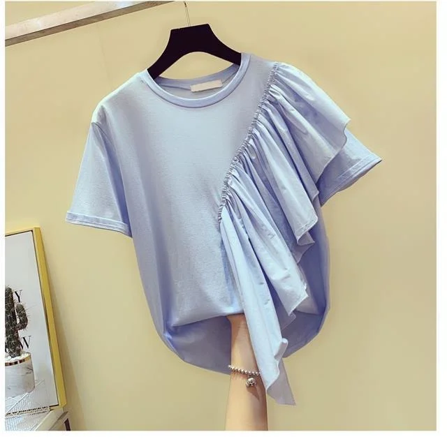 

Fashion zc9485 women Tops & Tees 2022 Runway Luxury European Design party style T-Shirts Women's Clothing