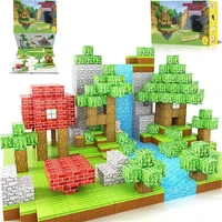 100pcs Magnetic Blocks-Build Mine Magnet World Set for Boys & Girls Age 3+, Sensory Toys for Toddlers Gifts Construction Toys 1
