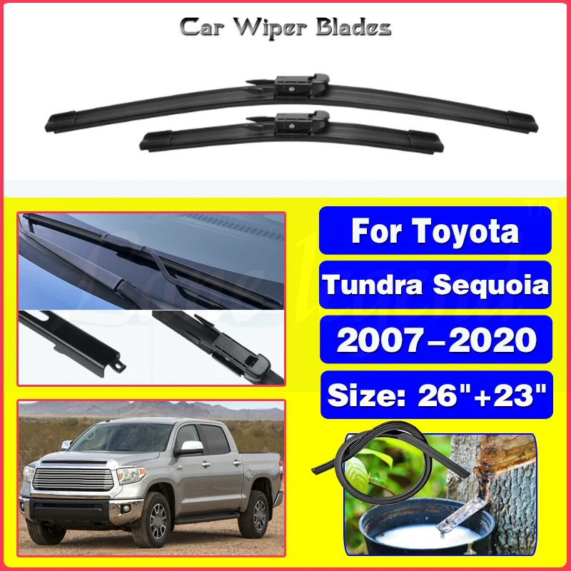 Front Windshield Windscreen Wiper Blades For Toyota Tundra Sequoia 2007-2020 2008 2009 2010 2011 2012 2013 2015 2016 2017 2018