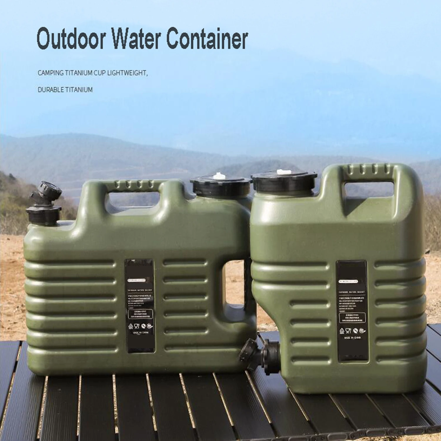 Desert Fox 10L/12L/18L/25L Large Military Green Water Tank Carrier Container with Spigot for Camping Outdoors Hiking Accessories 6