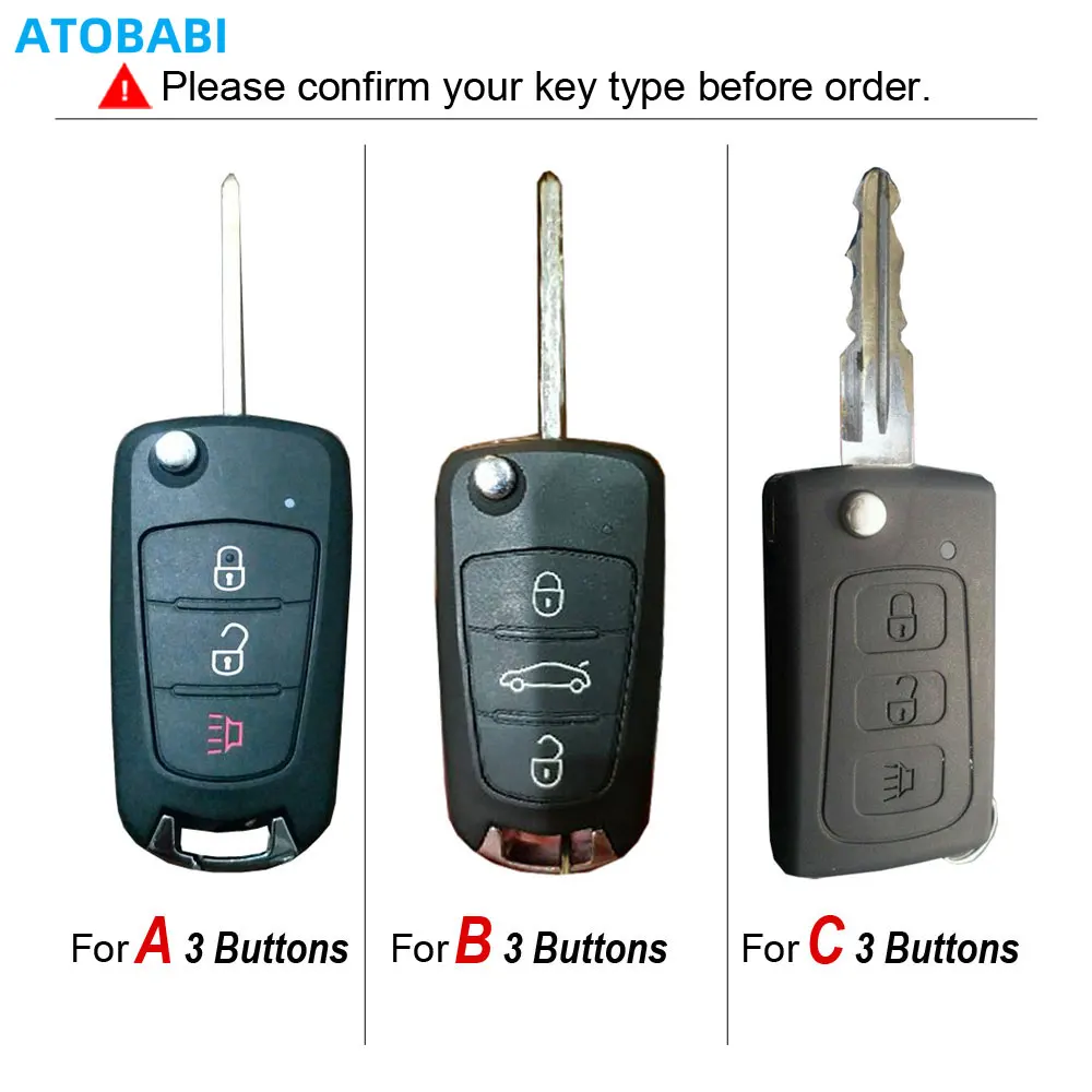 만리 장성을위한 ATOBABI 가죽 자동차 키 케이스 Haval Hover H5 2020 H1 H3 H6 H2 C50 C30 3 버튼 Flip Remote Fobs Protector Cover