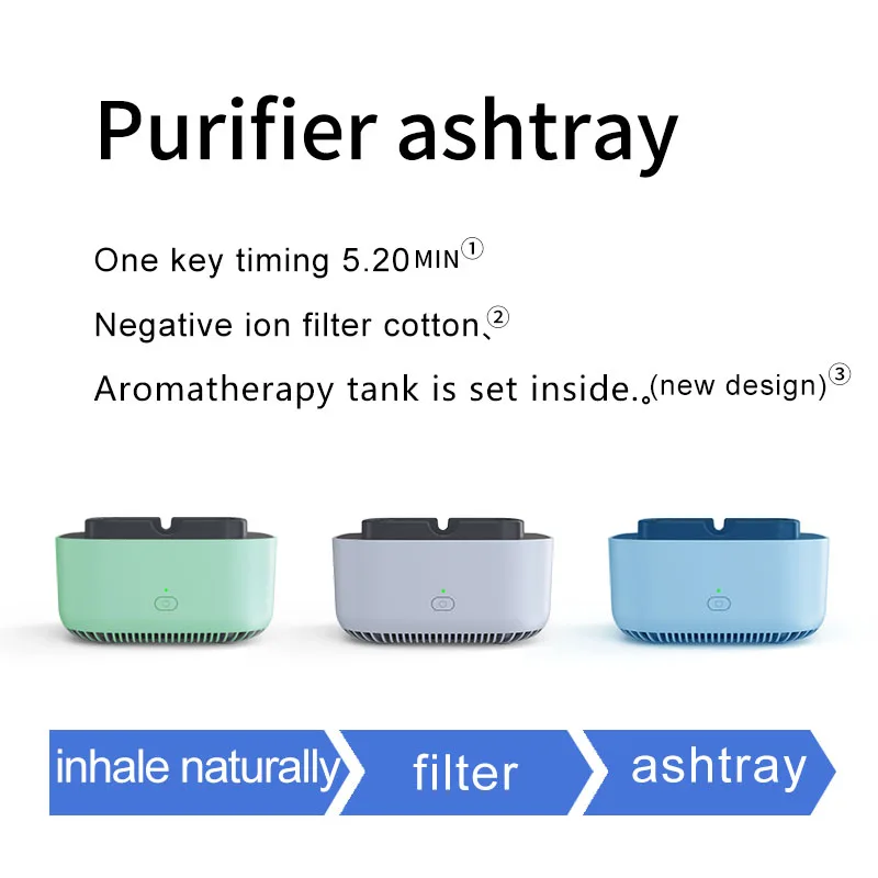 Portable Ashtray Cigarettes Ashtray Stainless Steel Ashtray Metal Ashtray Air Purifier Ashtray Ceramic Ashtray Multipurpose Ashtray with Air Purifier Function for Filtering Second-Hand Smoke From Cigarettes Remove Odor Smoking Accessories