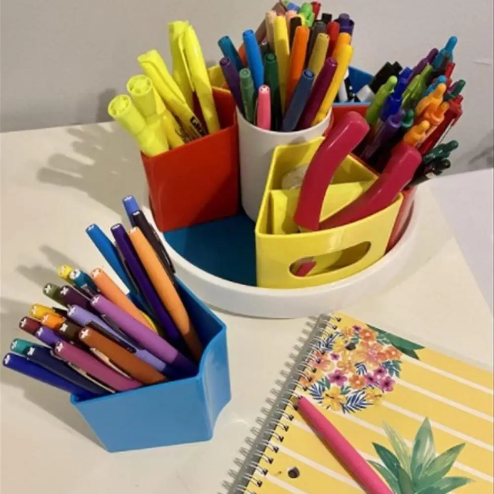 Rotating Pen Holder Effortless Desk Organization Makeup Brush Organizer for Home Office And Students