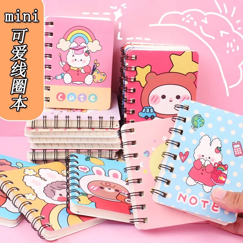 

Japan Cute Little Girl Boy Coil Notepad Pocketbook Message Memo Notebook Korean Student Diary Mini Kawaii Office Simple Journal