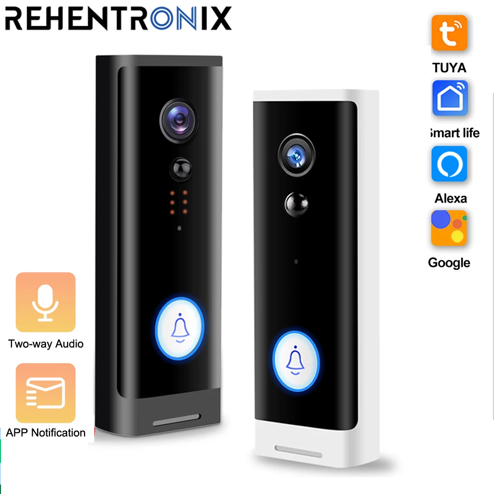 

TUYA Wireless WiFi Doorbell Smart Home Video Door Bell Camera Security Alarm Two-Way Audio Long Standby Google Alexa Doorbell