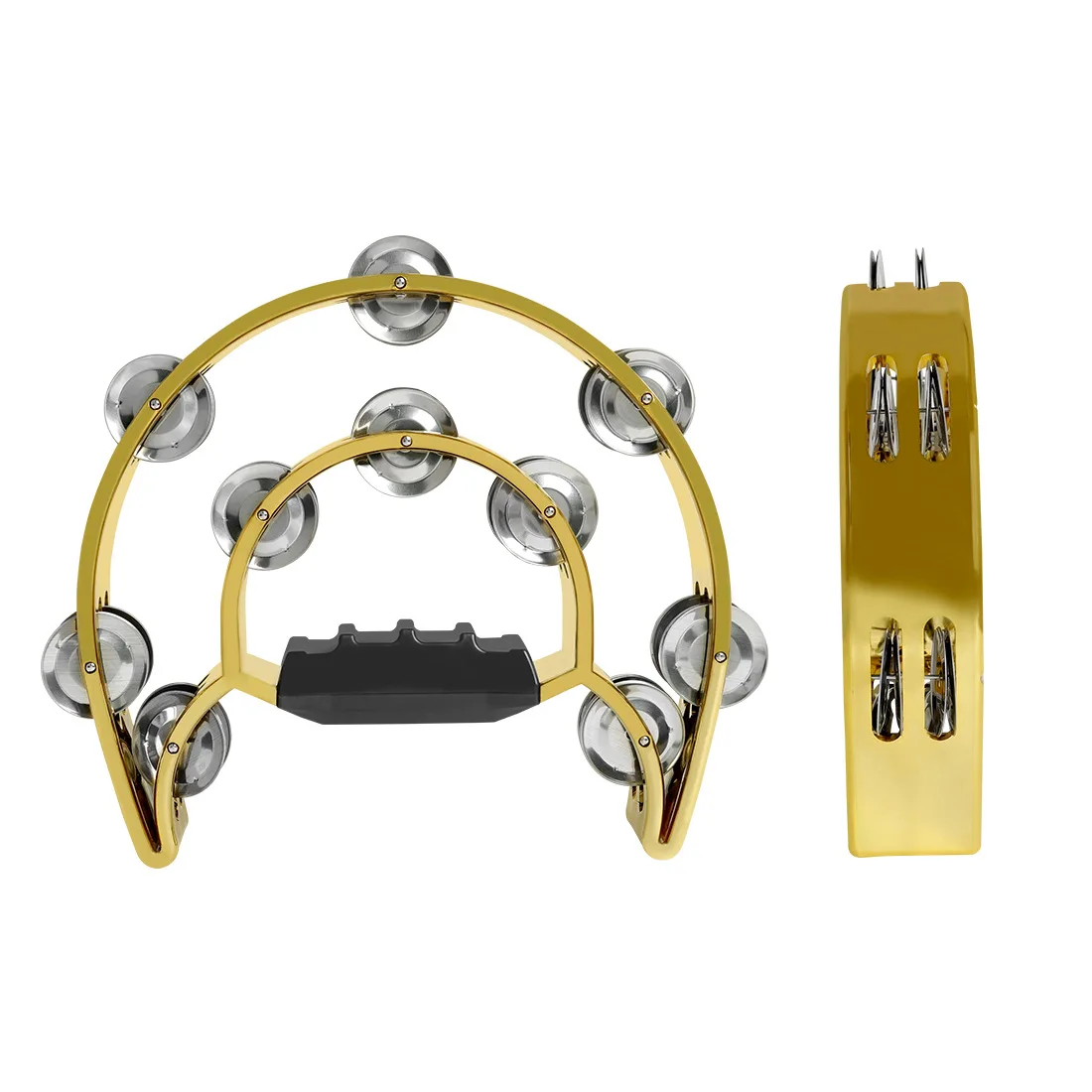10-inch ABS Tambourine Hand Held Drum Metal Bells For Party Performance Concert Rhythm Instrument For Adults