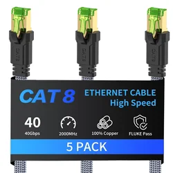 High-Speed Cat8 Ethernet Cable - 40Gbps Network LAN Patch - 1M (CAT8-3PACK)