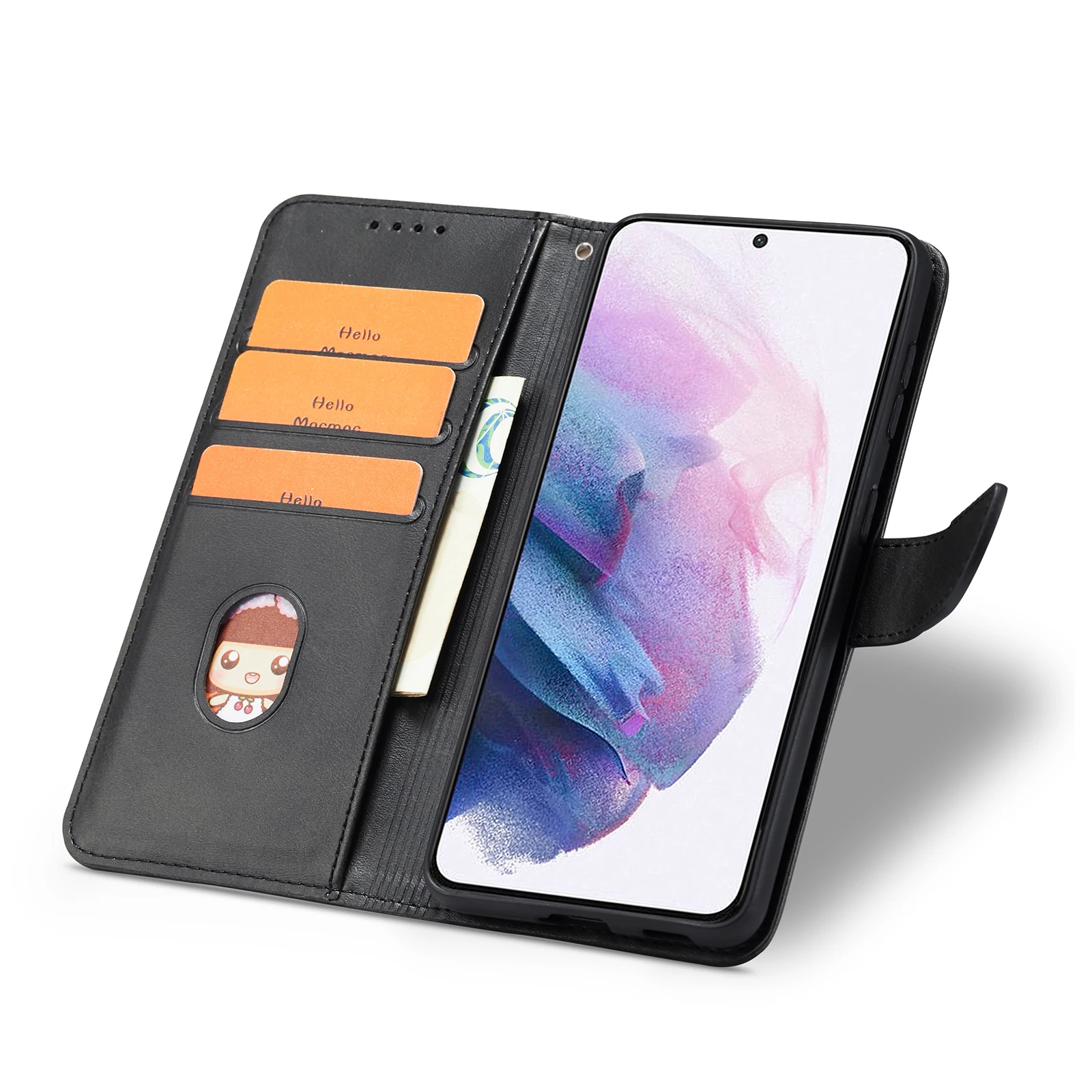 Elegant Leather Flip Case with Ear of Wheat Design - Premium Phone Cover