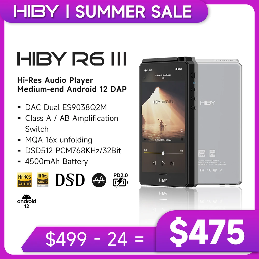 Hiby R6 Gen Iii Android Music Player Mp3 Hifi Audio Bluetooth Wifi Mqa ...