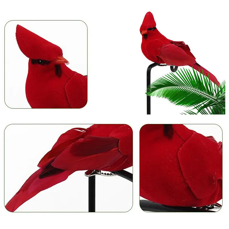 Parrot Ornaments Creative Foam Feather Artificial Parrots Fake Birds Imitation Bird Model Home Outside Garden Wedding Party Decoration Ornament