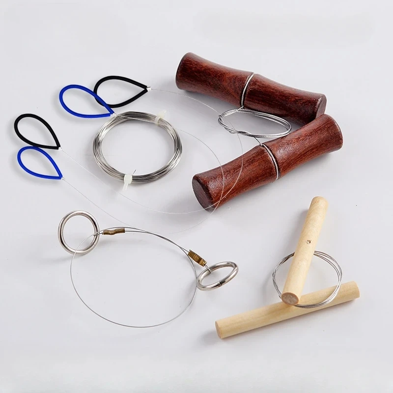 Pottery Mud Cutting Line Stainless Steel Wire Polymer Clay Cutter Rubber Handle Mud Cutter DIY Ceramic Plate Forming Tool polymer clay tools pottery tools clay sculpting tools pottery sculpting tools clay craft tool