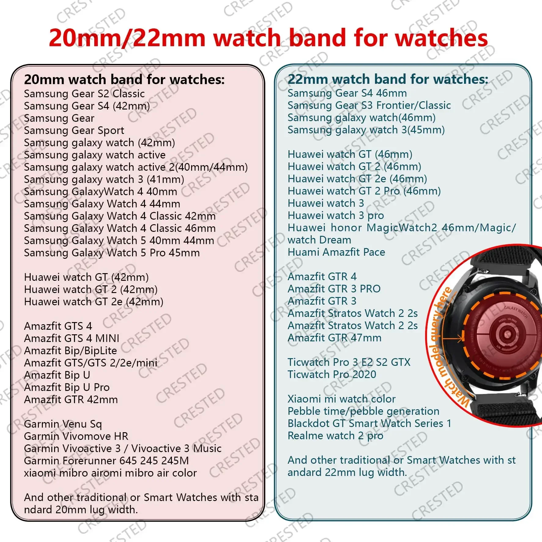 Parachute Bracelet Wristband - Customizable Smartwatch Strap in 20mm and 22mm Sizes