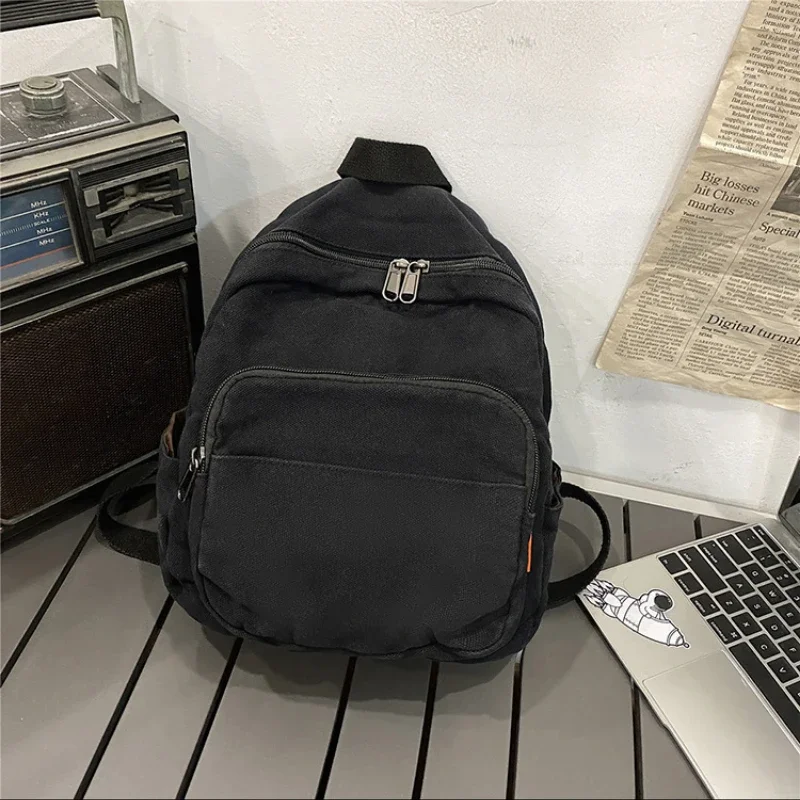маленький рюкзак Canvas Women Small Backpack Vintage Feminina School Mini Backpack Women  Bagpack Female Solid Girl Mochilas