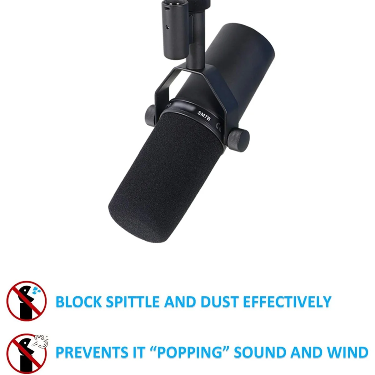 2Pcs Windscreen for Shure SM7B Microphone Pop Filter Cover Noise Reduction Sponge Foam Replacement for SM7B Mic NND