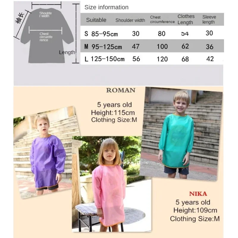 Waterproof Baby Boys Girls Feeding Bibs Long Sleeve Apron for Kids School Painting Drawing Children DIY Art Scraft Smock Stuff