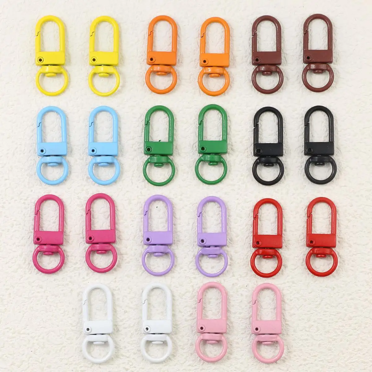 Colorful Macaron Keychain Clasps – Set of 10 for DIY Jewelry Accessories