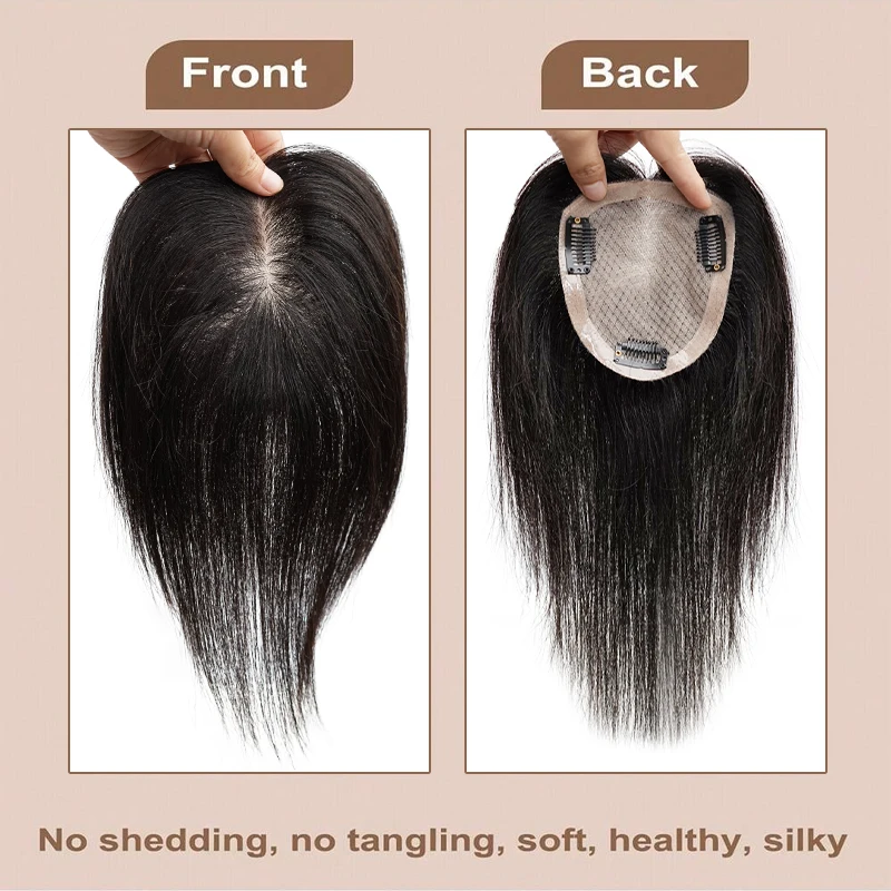 Human Hair Full Hand Made Silk Base Lace Wigs Clip in One Piece Hair Extensions Top Wig Piece Women Natural Scalp Top Base
