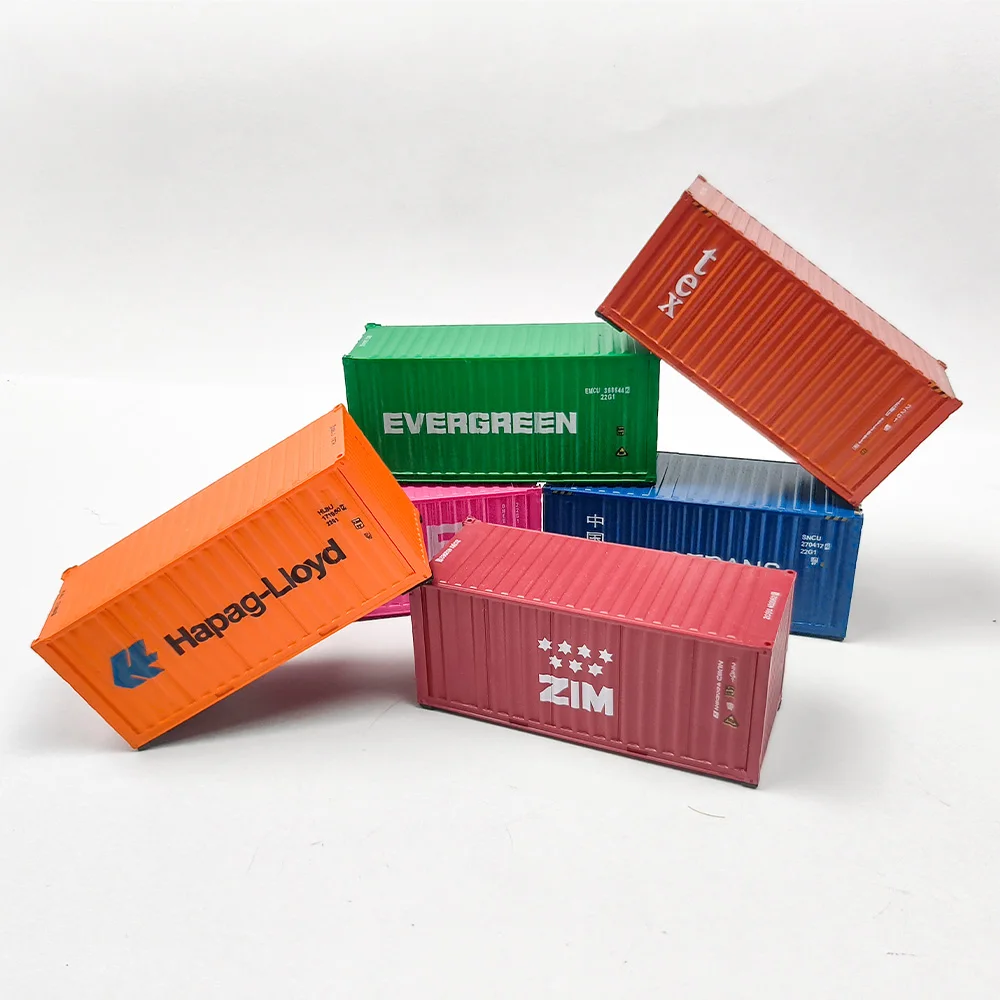 20피트 HO 게이지 미니어처 해상 운송 컨테이너 1:87 모델 ABS 플라스틱 장난감 (철도 기차 레이아웃/풍경/수집/디오라마용) 1개