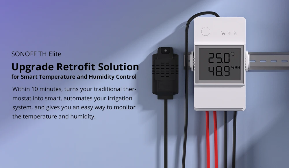 Sonoff TH Elite 16A 20A WLAN-Smart-Temperatur- und Feuchtigkeitsschalter WTS01 THS01 RL560 Sensor Via EWelink APP Alexa Google Home – Detail 1