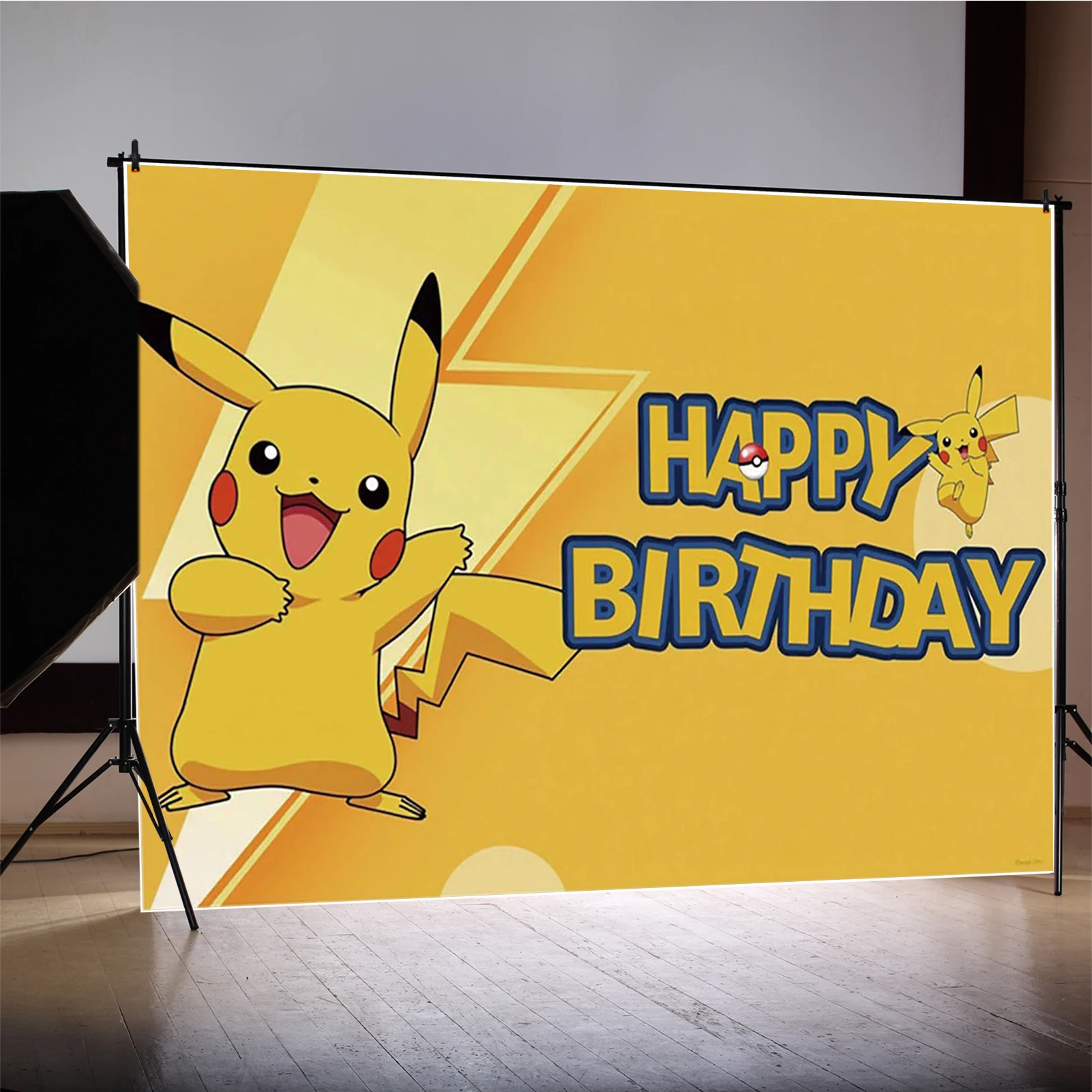 Pokemon Pikachu Cake Backgrounds Photography Backdrops Balloon Baby ...