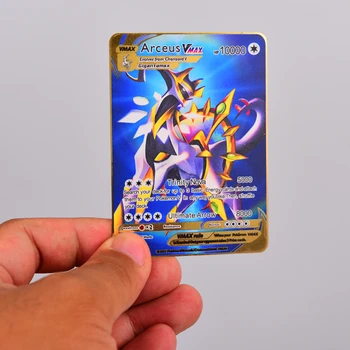 10000HP New Pokemon Metal Card,Pikachu, Charizard,Vstar VMAX V GX Gold Birthday Gift Anime Characters Game Collection Kids Toys 1