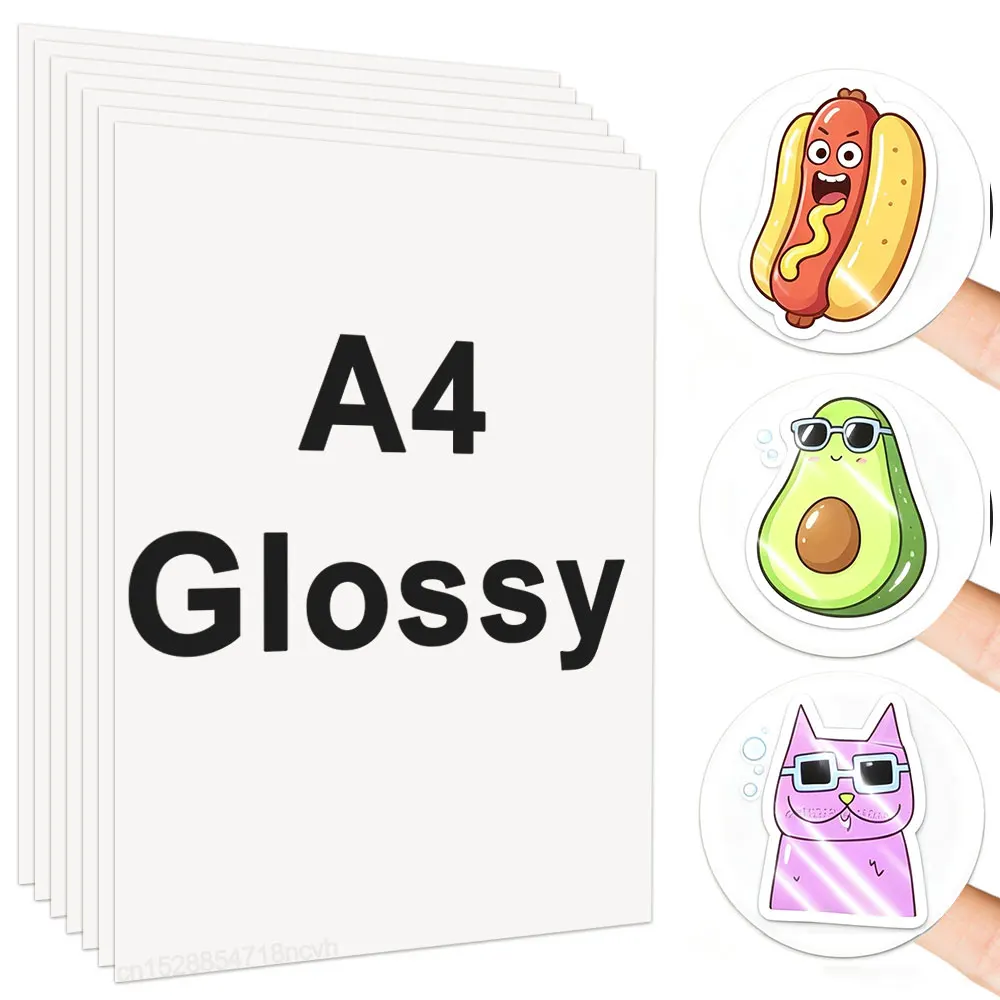 Clear Printable Vinyl Sticker Paper - A4 Inkjet DIY Self-Adhesive Sheets