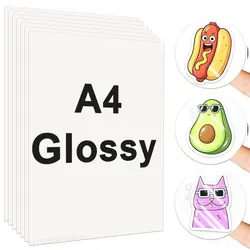 Clear Printable Vinyl Sticker Paper - A4 Inkjet DIY Self - Adhesive Sheets (Glossy)