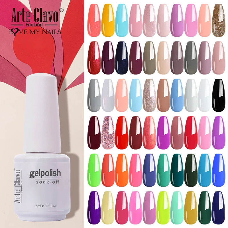 Arte Clavo Gel Polish Semi Permanent Gel Varnish For Nails Manicure Classic Color Gel Nail Polish Primer Nail Art Hybrid Gellak