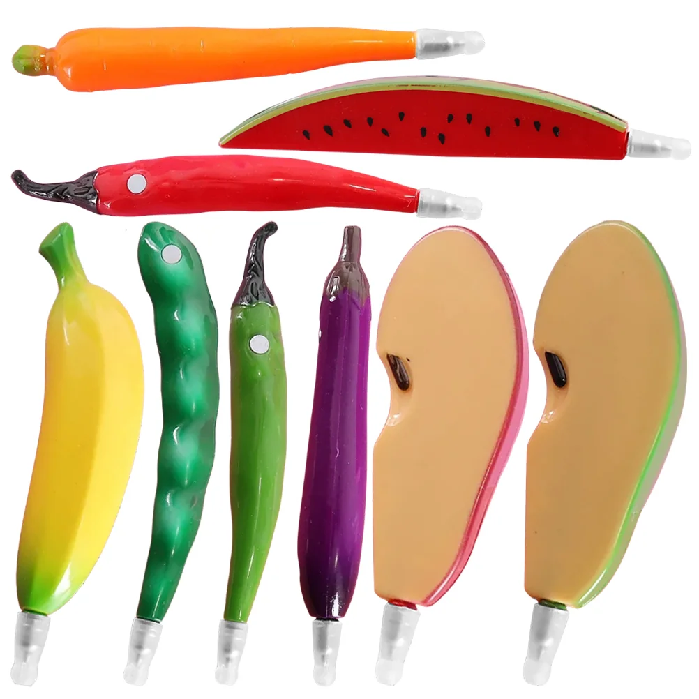 

9 шт., шариковая ручка с фруктами, ручка для письма для студентов, ручка для письма, подарок, перьевой Портативный Магнит, Детские овощи