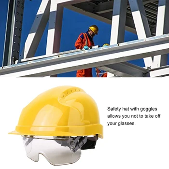 Elmetto protettivo Defender Occhiali di sicurezza integrati Casco di sicurezza Cappello di sicurezza anti UV Cappello da lavoro di sicurezza Casco di sicurezza Casco di sicurezza