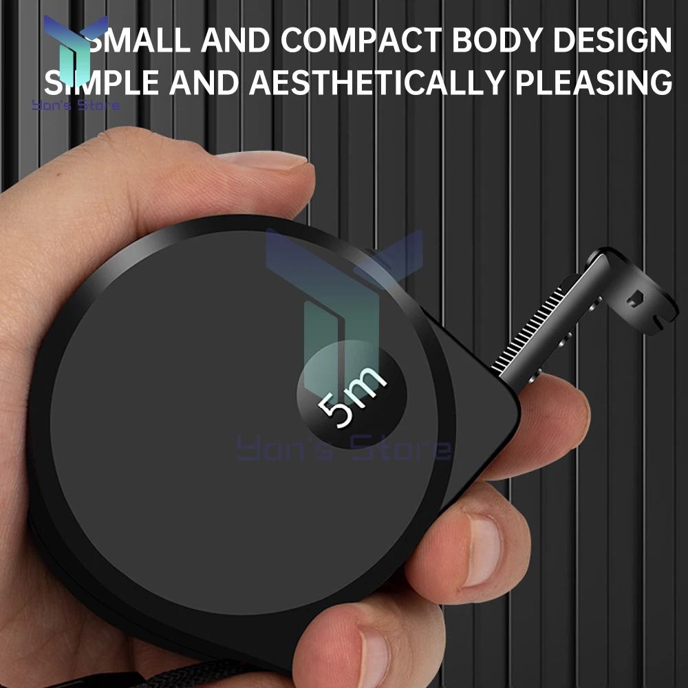 3/5M Black Steel Material Measuring Tape Measure Thickened Hardened Wear-resistant Multifunctional Household Measuring Tools tape measure measuring tape