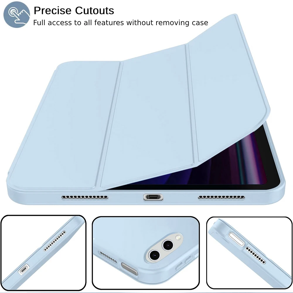 Premium Trifold Stand Flip Case with Soft TPU Back & Auto Wake/Sleep Feature