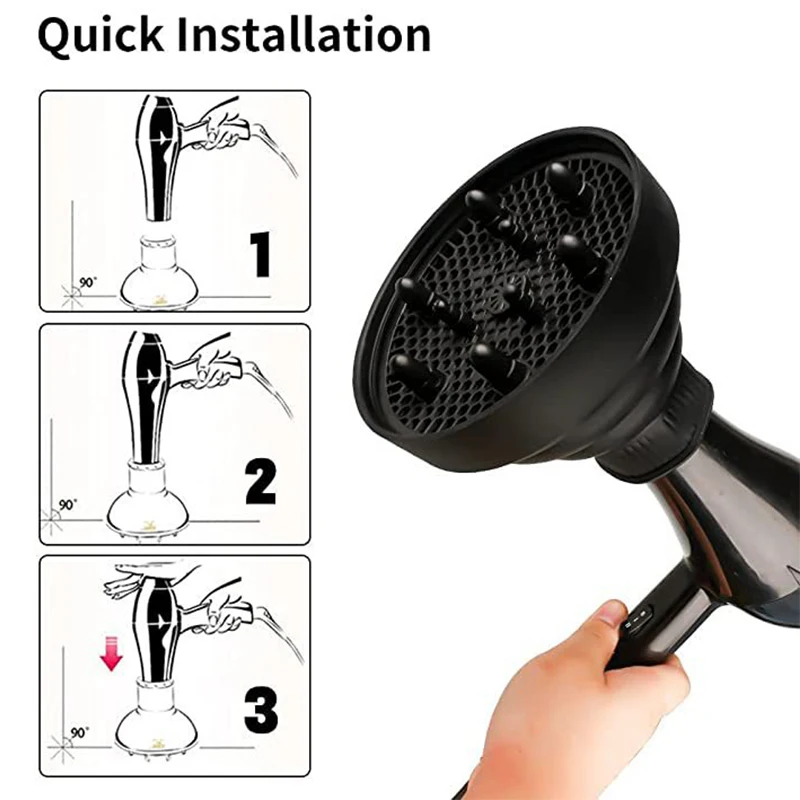 Universal Silicone Hair Curl Diffuser Cover Solid Color Hair Curly Drying Blower Suitable 4-4.8cm Hair Styling Tool Accessories