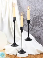 3Pcs/Set European Style Metal Candle Holders Candlestick Fashion Wedding Table Candle Stand Exquisite Candlestick Christmas Tabl 2