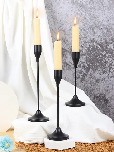 European Metal Candle Holder Set 2