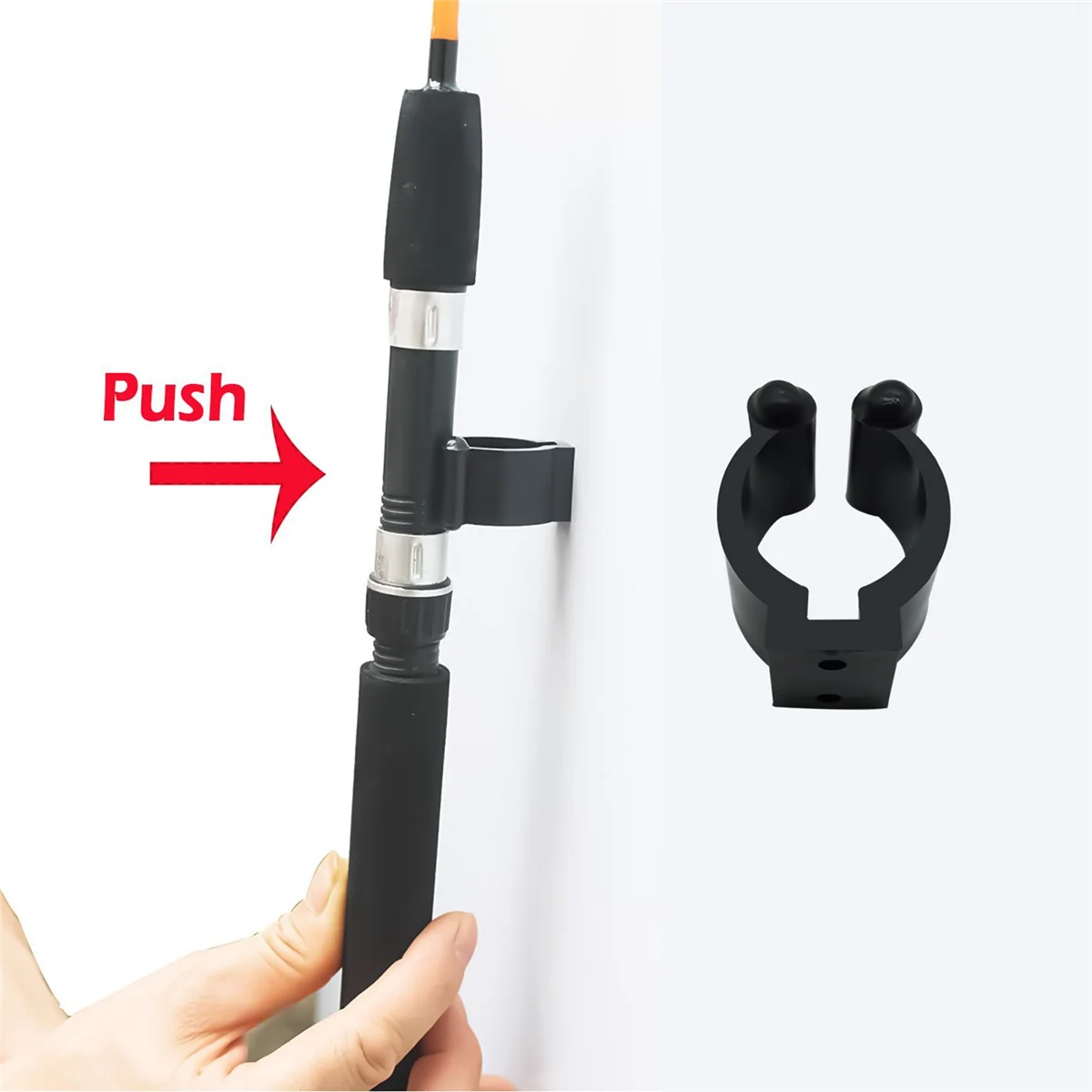 BAAU 48 Pieces Regular Fishing Pole Rod Holder Storage Clips Rack 2 Style & 24 Pcs Each Style- Big for Hold Handle