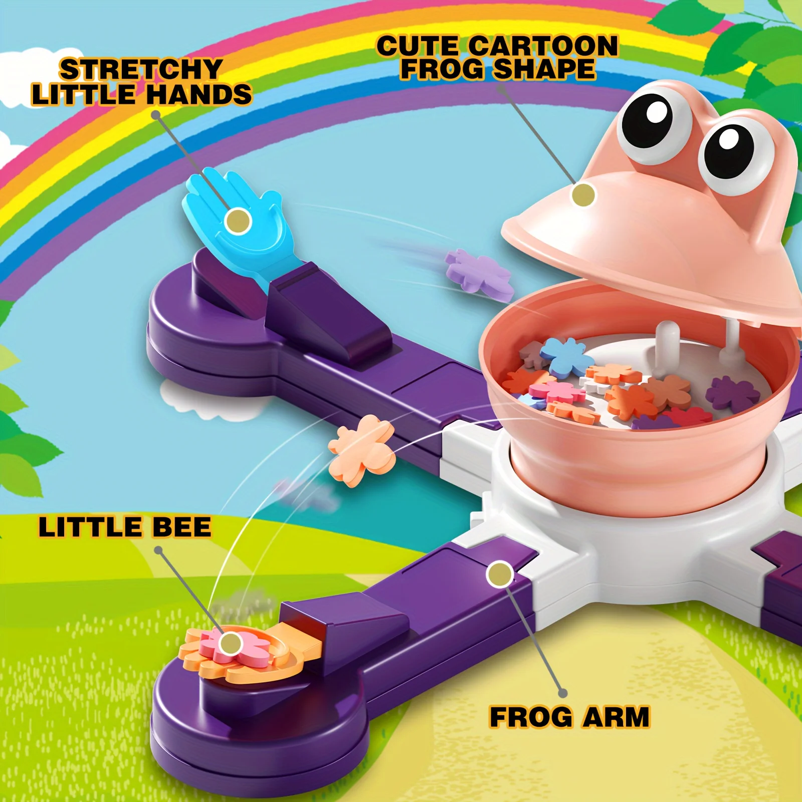 New 1-4 Players Frog Feeding Crazy Checkerboard Game - Exciting And Competitive Family Game For Single Multiplayer Team Players 6