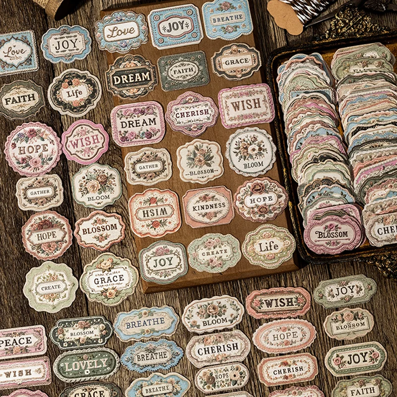 3D 엠보싱 스티커 60개 플래너 스티커 세트 DIY 재료 스크랩북 저널 봉투 ..